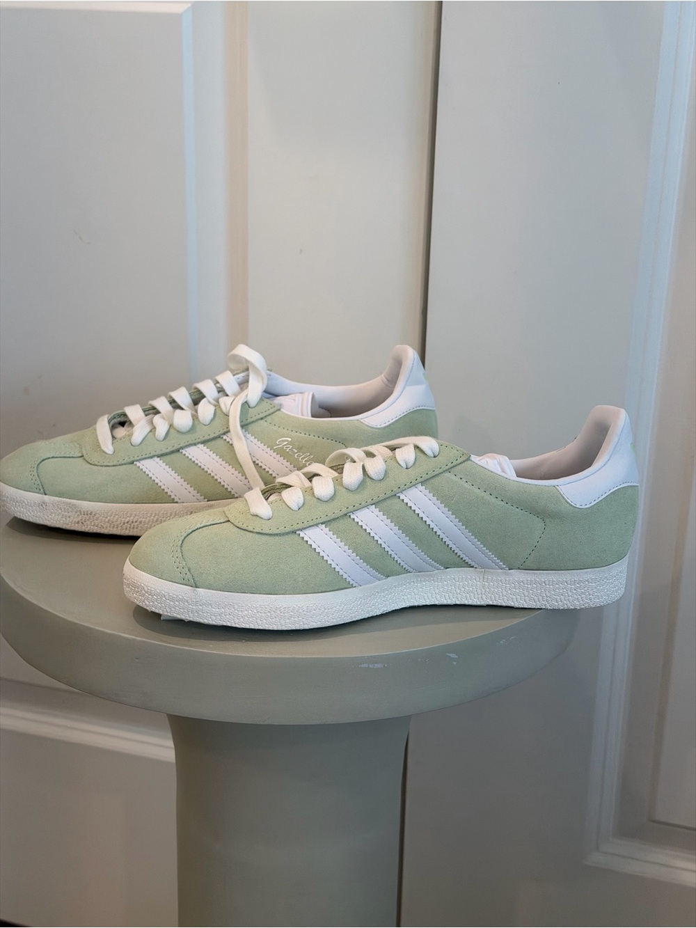 Adidas Gazelle Sneakers in Mint and White
